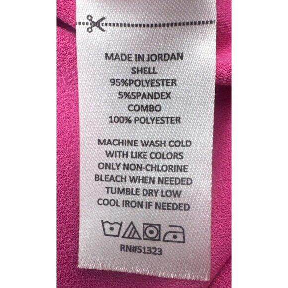 Cece Women's Bright Pink Mixed Media Short Puffed Sleeve Knit Blouse Top Sz XL - Picture 6 of 8